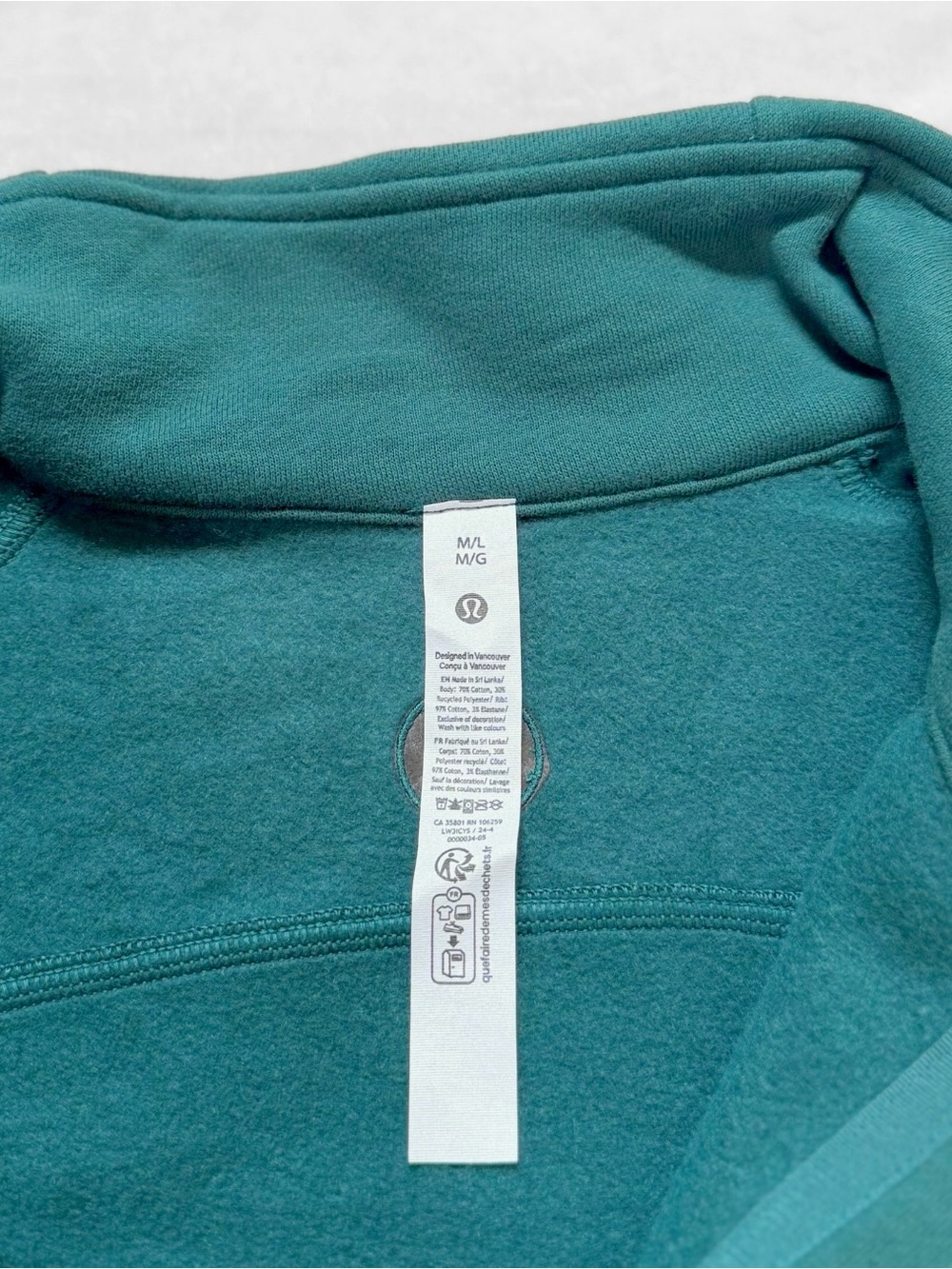 NWT Lululemon Scuba Oversized Funnel Neck Half Zip *Long – Storm Teal – M/L - Picture 6 of 11